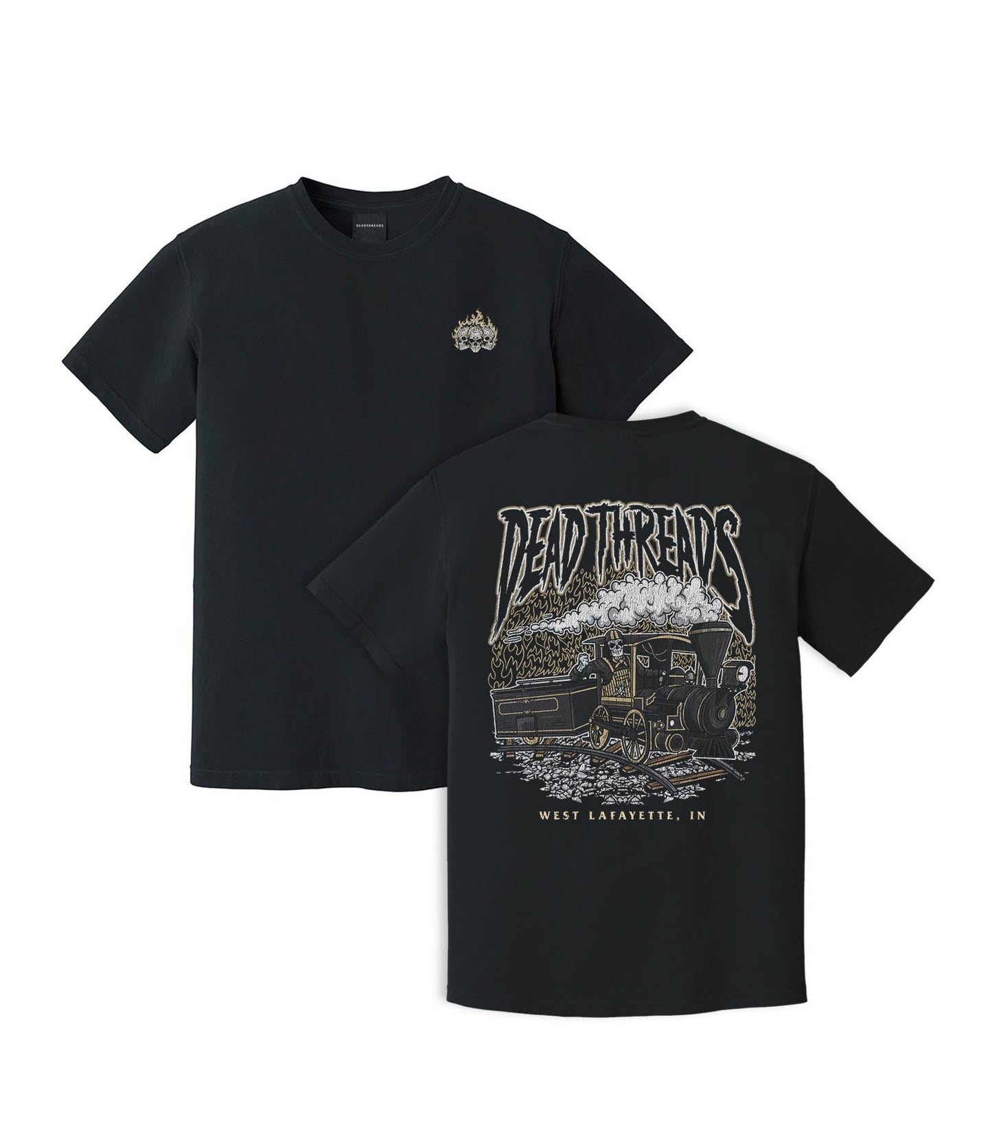 WEST LAFAYETTE - “3 SKULL” PREMIUM T - SHIRT – T-Shirt – Dead Threads Apparel