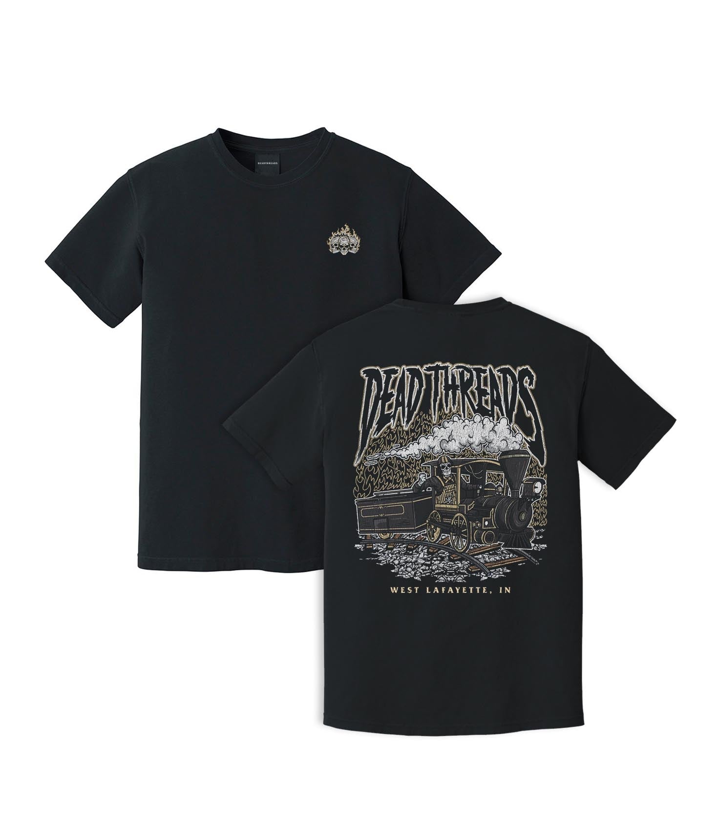 WEST LAFAYETTE - “3 SKULL” PREMIUM T - SHIRT – T-Shirt – Dead Threads Apparel