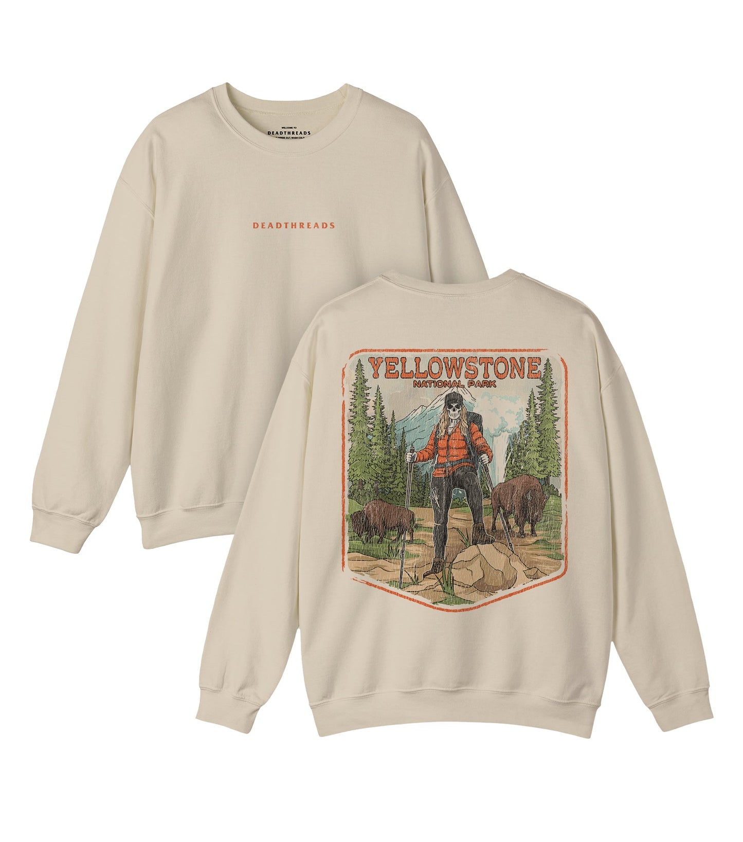 YELLOWSTONE NATIONAL PARK (FEMALE) - “DT ESSENTIAL" CREWNECK SWEATSHIRT – Sweatshirt – Dead Threads Apparel