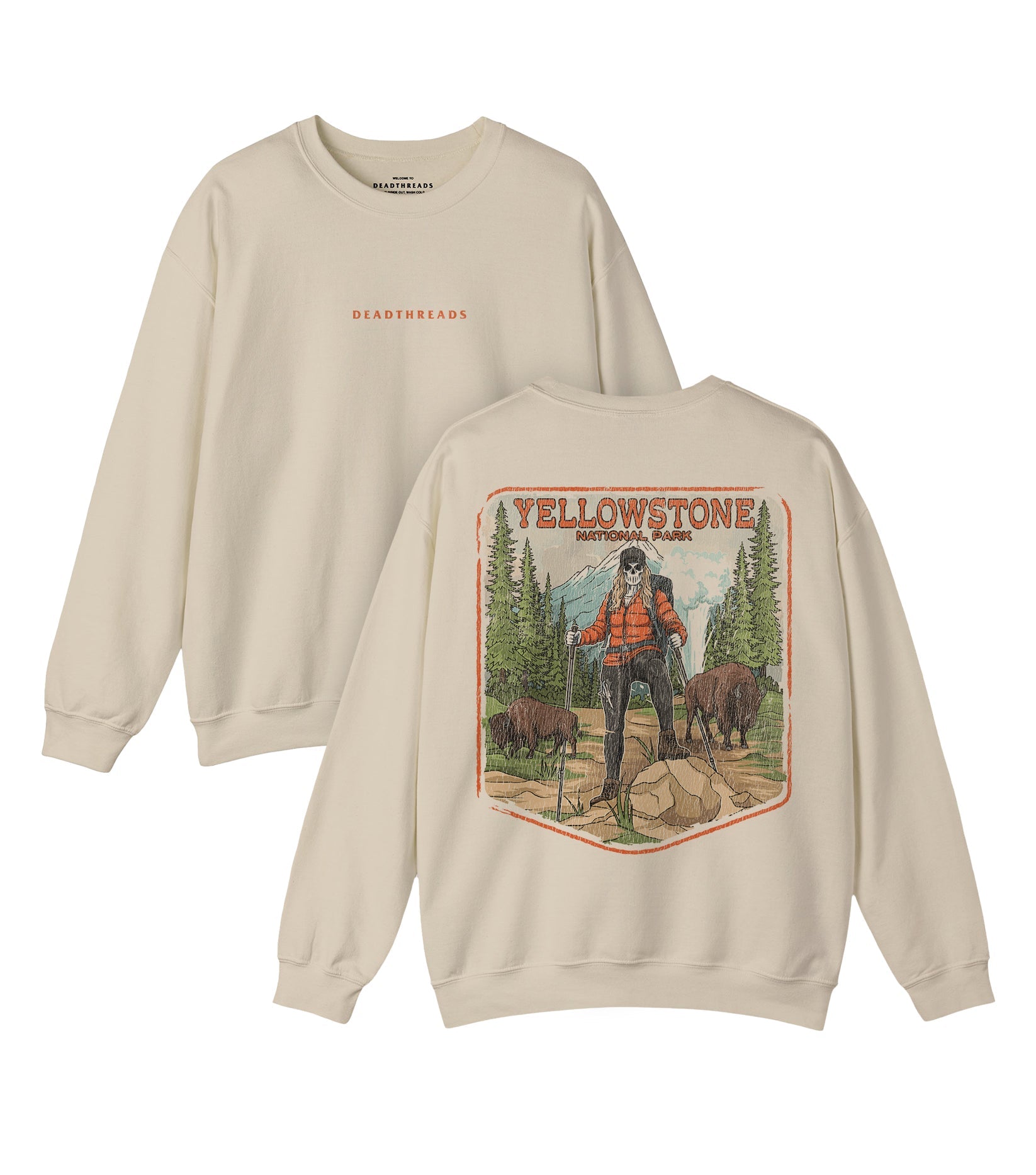 YELLOWSTONE NATIONAL PARK (FEMALE) - “DT ESSENTIAL" CREWNECK SWEATSHIRT – Sweatshirt – Dead Threads Apparel