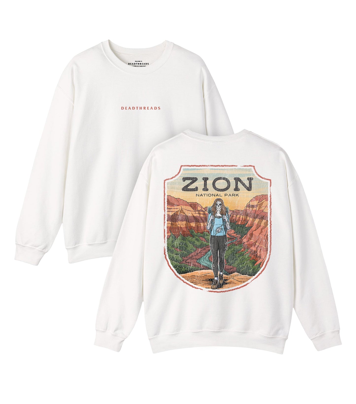 ZION NATIONAL PARK (FEMALE) - “DT ESSENTIAL" CREWNECK SWEATSHIRT – Sweatshirt – Dead Threads Apparel