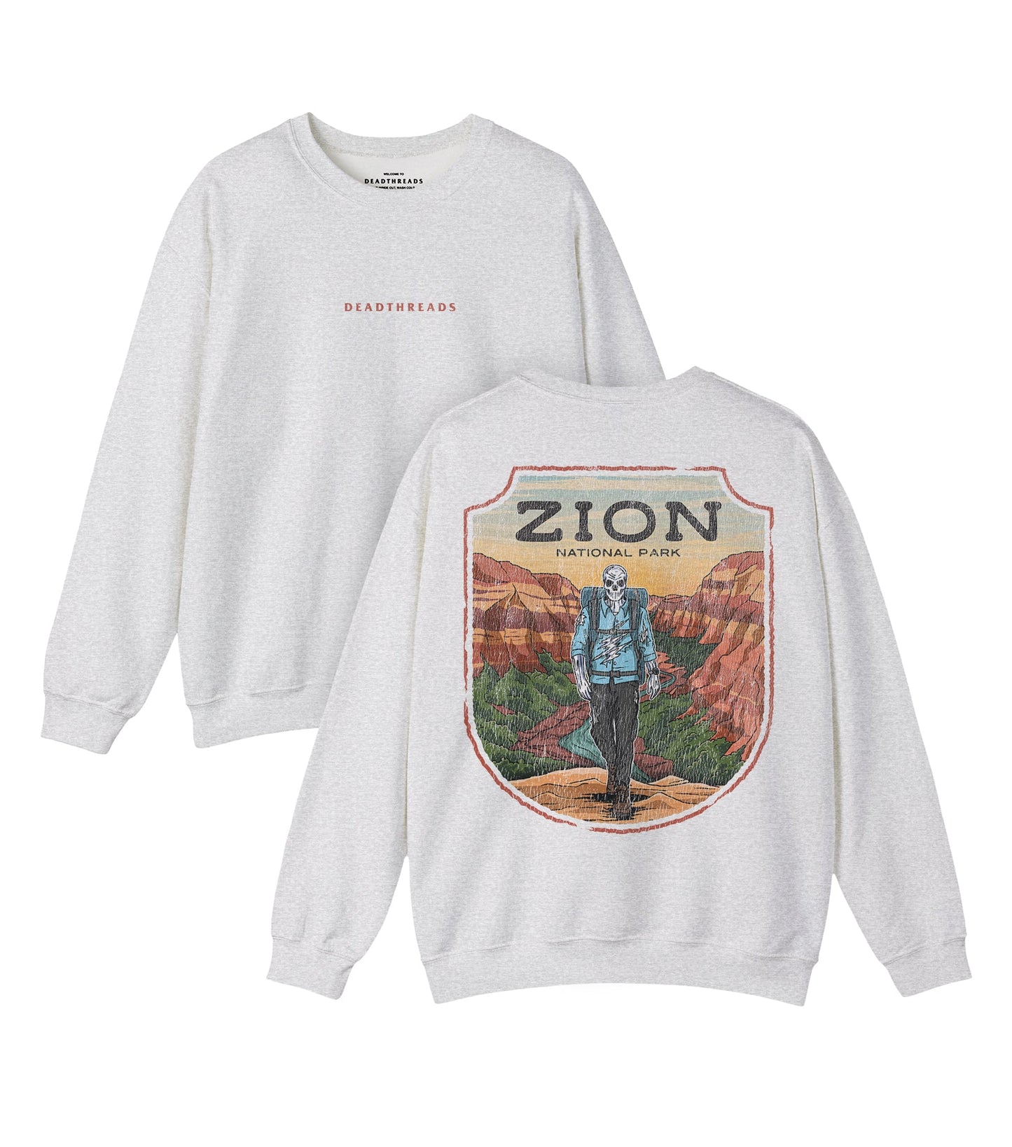 ZION NATIONAL PARK (MALE) - “DT ESSENTIAL" CREWNECK SWEATSHIRT – Sweatshirt – Dead Threads Apparel