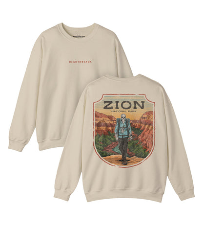 ZION NATIONAL PARK (MALE) - “DT ESSENTIAL" CREWNECK SWEATSHIRT – Sweatshirt – Dead Threads Apparel