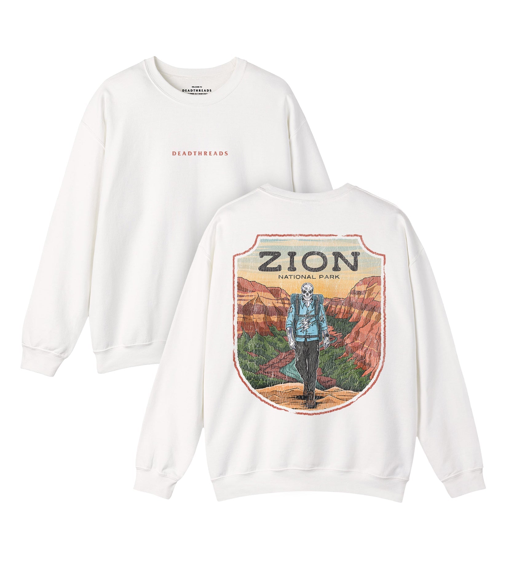 ZION NATIONAL PARK (MALE) - “DT ESSENTIAL" CREWNECK SWEATSHIRT – Sweatshirt – Dead Threads Apparel