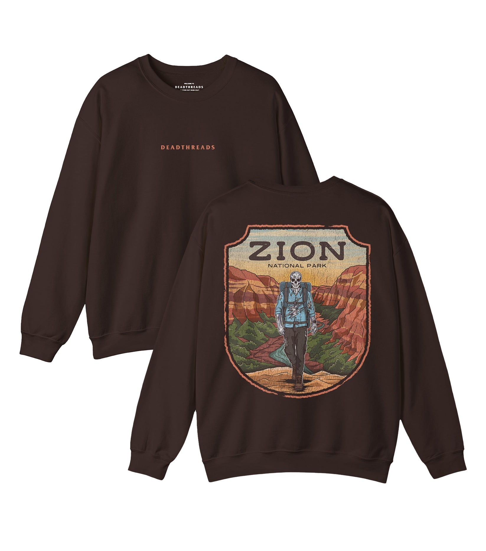 ZION NATIONAL PARK (MALE) - “DT ESSENTIAL" CREWNECK SWEATSHIRT – Sweatshirt – Dead Threads Apparel